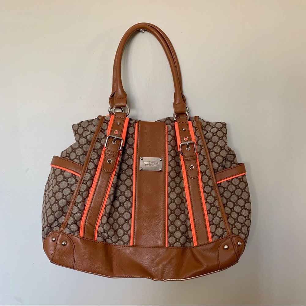 Nine West Orange and Brown Shoulder Bag